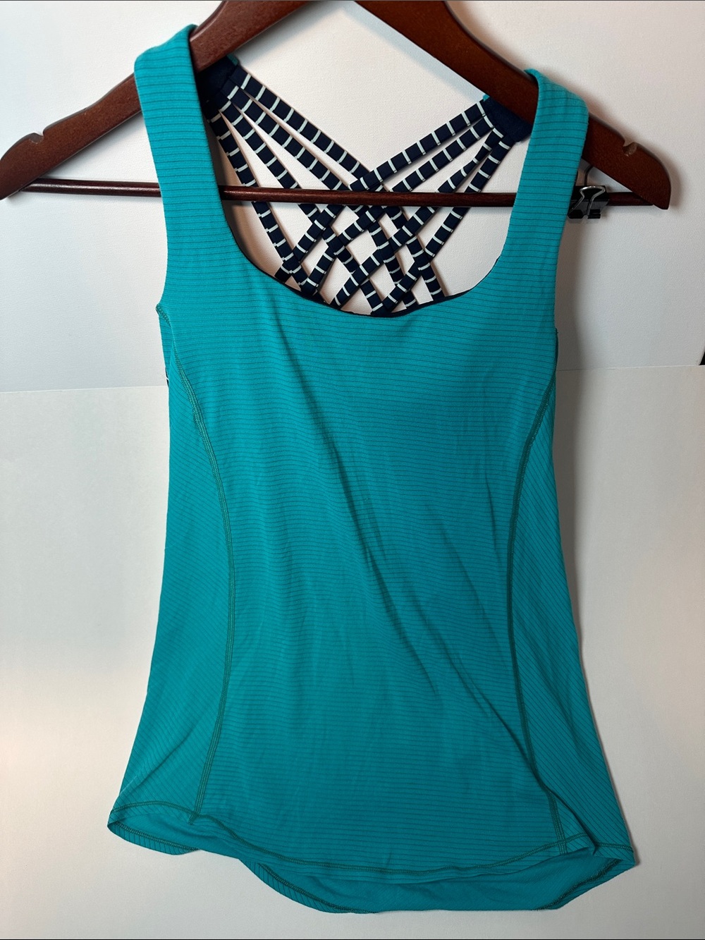 lululemon athletica Teal Tank with Navy Strappy Back